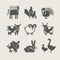 Home animal set icon