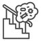 Home antihygienic conditions line icon. Stair railing and bacteria bubble outline style pictogram on white background