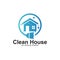 home apartment cleaning and washing service vector logo design