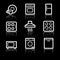 Home appliances white contour web icons