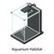 Home aquarium habitat icon, isometric style