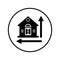 Home area measurement icon / black vector graphics