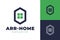 Home arrow logo. House Abstract Real Estate Countryside Logo Design Template for Company