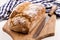 Home baked irish soda bread and a bread knife