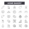 Home bakery line icons, signs, vector set, outline illustration concept