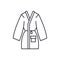 Home bathrobe line icon concept. Home bathrobe vector linear illustration, symbol, sign