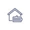 home battery line icon, vector