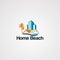 Home beach logo vector, icon, element, and template for business