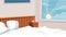 Home Bedroom interior Vector background for cartoon, animation, advertise, campaign