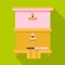 Home beehive icon, flat style