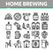 Home Brewing Beer Collection Icons Set Vector