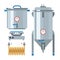 Home brewing factory production items. Vector.