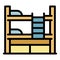 Home bunk bed icon color outline vector