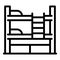 Home bunk bed icon, outline style