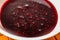 Home canning berry jam black currant, folk remedy. Ancient recipe. A very sweet sugar dessert with the fruits of its harvest