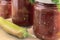 Home canning: canned bell peppers in glass jars