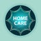 Home Care magical glassy sunburst blue button sky blue background