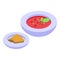 Home care services soup icon isometric vector. Nurse senior