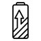 Home charging battery icon, outline style