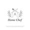 Home Chef logo design with rustic style, cooking in home vector set inspiration
