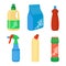 Home cleaning essentials set of laundry detergent, multi surface cleaner
