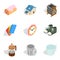 Home comfort icons set, isometric style