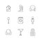 Home comfort linear icons set