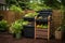 home compost system with recycling bins nearby