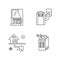 Home conditioning linear icons set