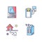 Home conditioning RGB color icons set