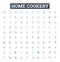 Home Cookery vector line icons set. Cooking, Home, Cuisine, Dishes, Baking, Recipe, Kitchen illustration outline concept