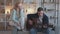 home couple leisure guitar singing happy man woman