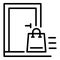 Home delivery door bag icon, outline style