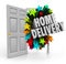 Home Delivery Open Door Package Shipment Arrival Special Service