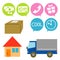 Home delivery service, icons