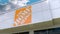 The Home Depot logo on the modern building facade. Editorial 3D rendering