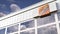 The Home Depot logo on top of a modern building. Editorial conceptual 3d animation