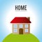 Home desgin over landscape background vector illustration