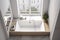 home design window tub white indoor contemporary apartment house interior room. Generative AI.