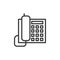 Home desk phone. Vector thin line telephone icon