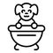 Home dog spa icon outline vector. Bath grooming