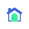 Home with door and chimney icon vector