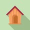 Home dwelling creature icon flat vector. Dog kennel