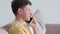 Home education kids teen boy talks on phone after lessons 4k video