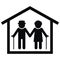 Home for the elderly, black vector icon