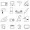 Home electrical appliances outline icons set