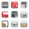 Home electronics glossy app icon vector set