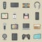 Home electronics icons set