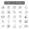 Home electronics line icons, signs, vector set, linear concept, outline illustration