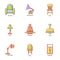 Home environment icons set, cartoon style